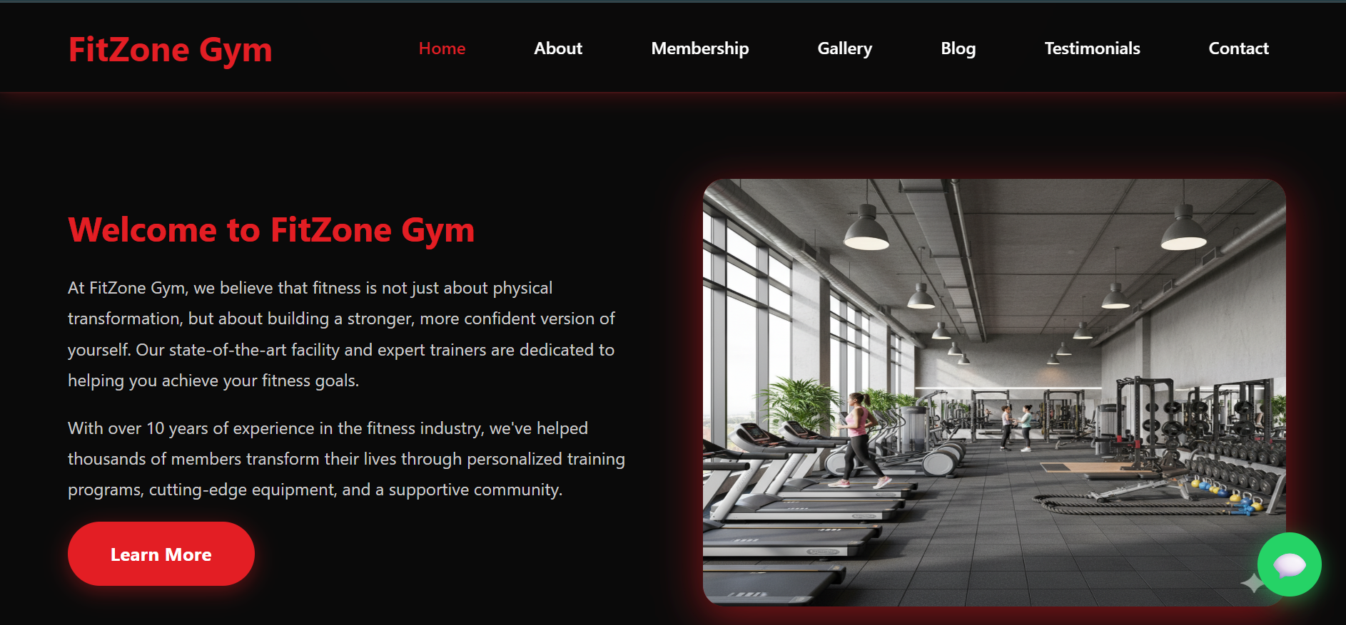 Business landing page project preview